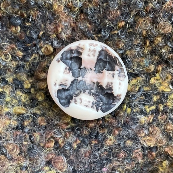 Vintage Textured Wool Blend Coat Women's Longline Button Front Green Brown - Picture 6 of 7